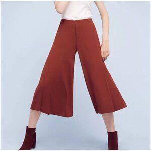 Anthropologie the Essential Culotte Wide Leg Crop Pants Women’s Size 6 Maroon